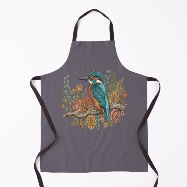 Item preview, Common Kingfisher with Rustic Autumn Botanical Florals designed and sold by BirdsnStuff.