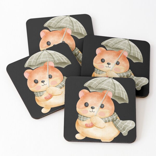 Item preview, Cute hamster with Umbrella and Scarf Design designed and sold by Pe.peach.