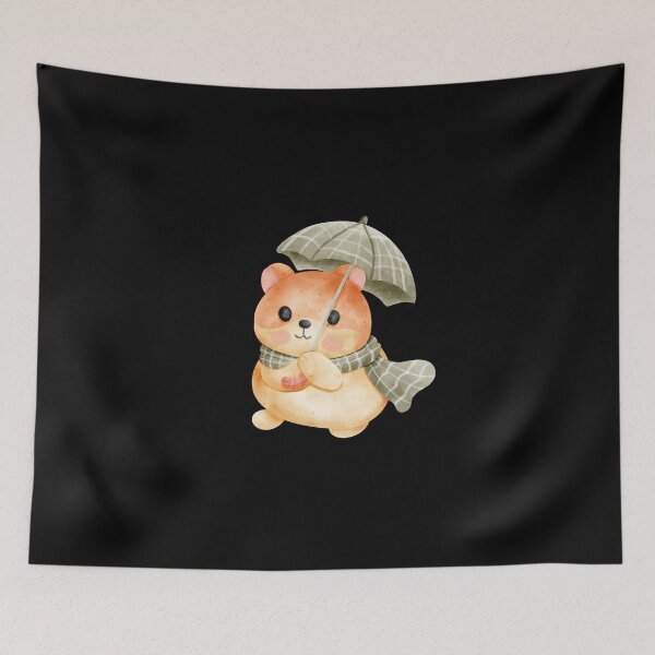Item preview, Cute hamster with Umbrella and Scarf Design designed and sold by Pe.peach.