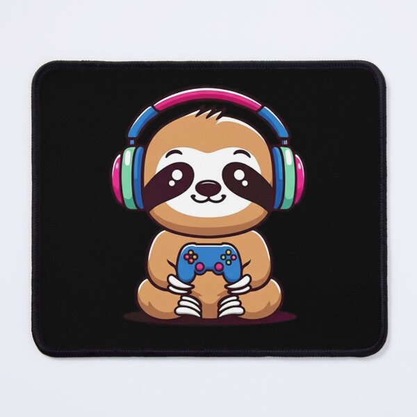 Item preview, Chibi Kawaii Sloth Gamer – Cute Funny Animal with Headphones and Controller designed and sold by ColorSplash123.