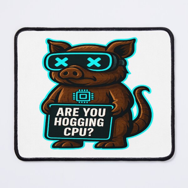 Item preview, Funny Cyber Hog - Are You Hogging CPU? designed and sold by Derpy Lab .