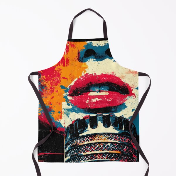 Item preview, Vintage Abstract Music Poster – Singer Lips & Micophone Colorful Grunge designed and sold by Coder-T.