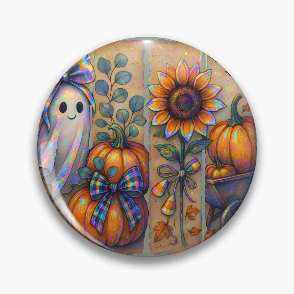 Item preview, Ghost + Pumpkins and Sunflowers  designed and sold by MvuuStudio.