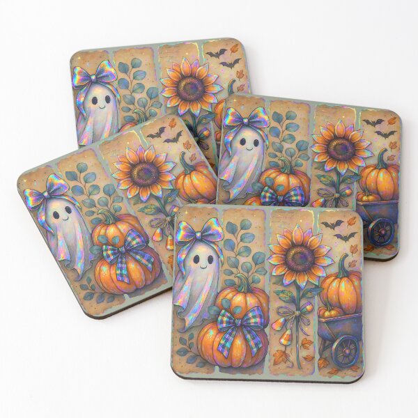 Item preview, Ghost + Pumpkins and Sunflowers  designed and sold by MvuuStudio.