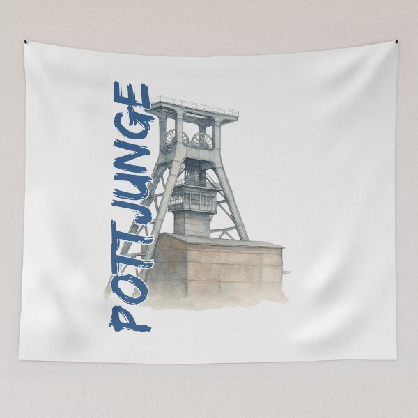 Item preview, Pottjunge – Ruhrpott Mine & Headframe Watercolor – Ruhr Area Homeland Love designed and sold by Jawoahl.