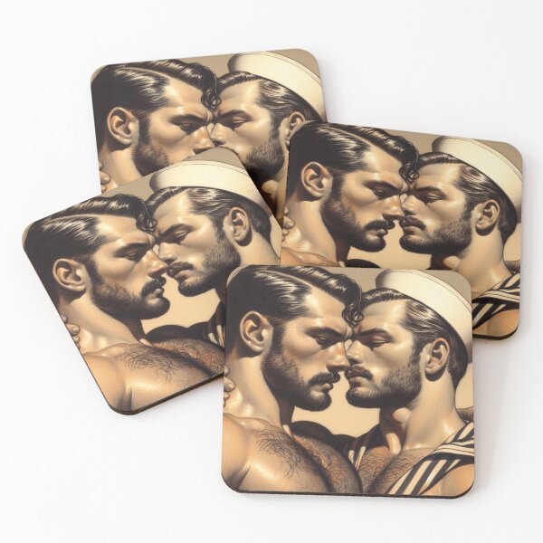 Item preview, 1940s Vintage Sailors "Come Closer" San Francisco Tom of Finland Tribute Gay Pride Graphic Design designed and sold by ItsAKinkThing.