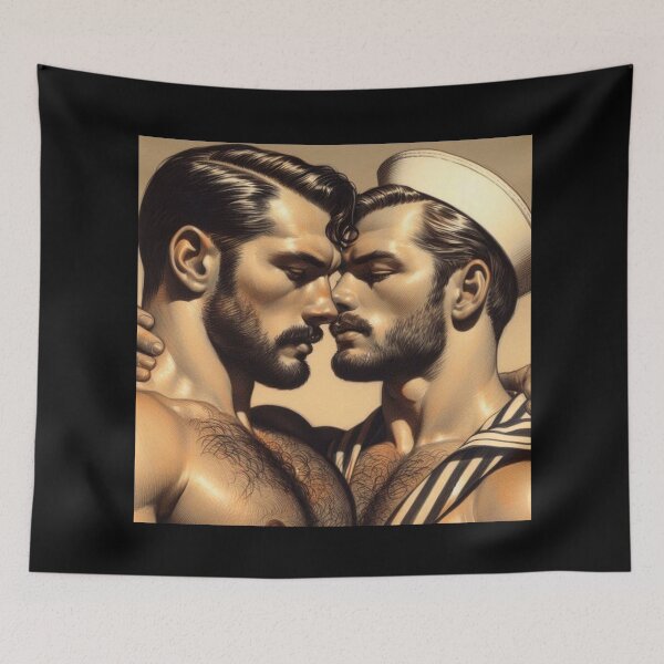 Item preview, 1940s Vintage Sailors "Come Closer" San Francisco Tom of Finland Tribute Gay Pride Graphic Design designed and sold by ItsAKinkThing.