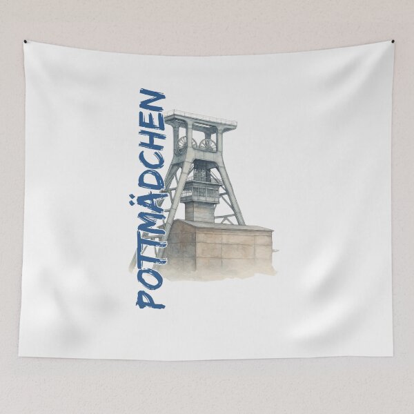 Item preview, Pottmädchen – Ruhrpott mine & winding tower watercolor – Ruhr area homeland love designed and sold by Jawoahl.