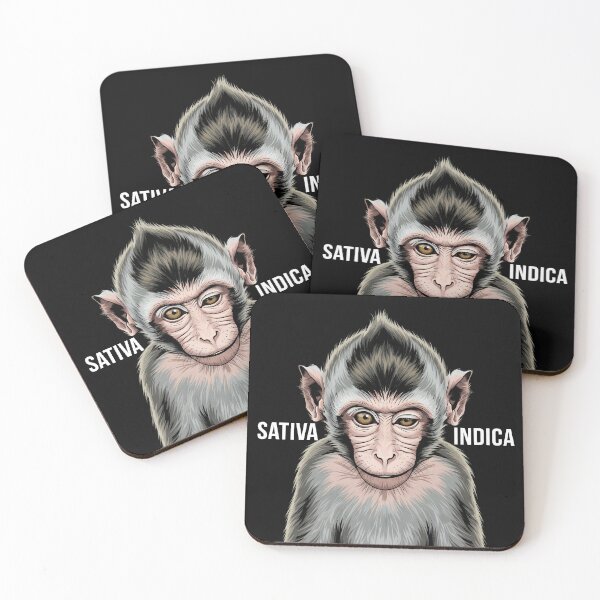 Item preview, Sativa Indica Monkey Meme - Funny Cannabis Macaque Art designed and sold by AV.