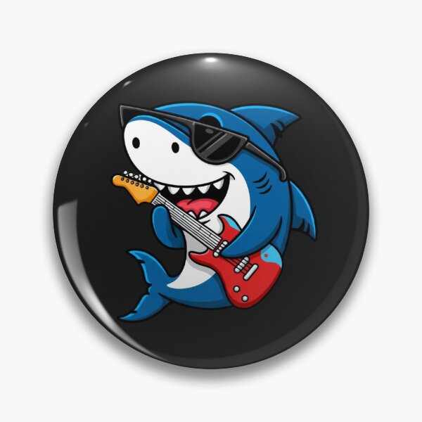 Item preview, Chibi Kawaii Shark Musician – Cute Funny Cartoon Shark with Guitar designed and sold by ColorSplash123.