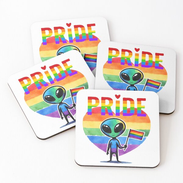 Item preview, Pride Alien With Flag designed and sold by Kitty Quinn Of Wonder Design's.