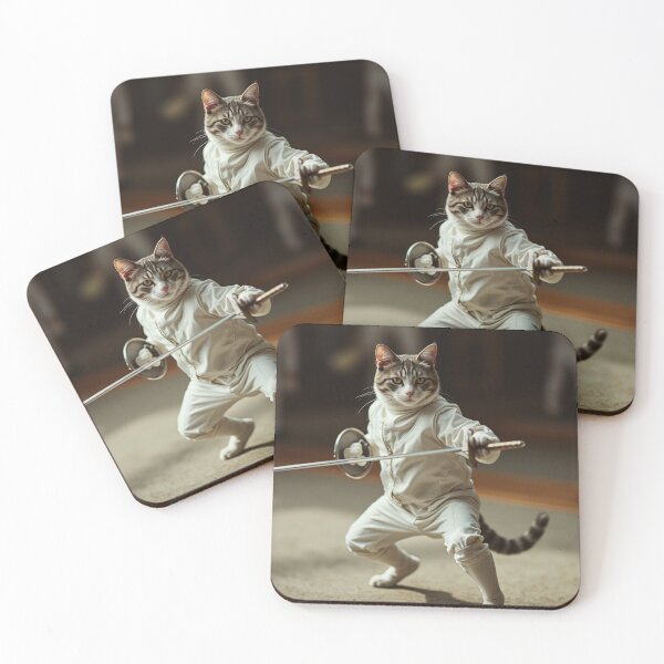 Item preview, En Garde! The Dueling Cat – Feline Fencing Champion designed and sold by infiniterealmsX.