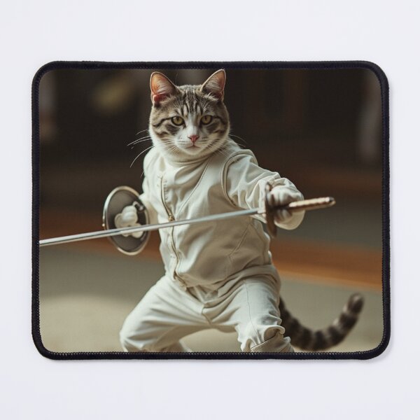 Item preview, En Garde! The Dueling Cat – Feline Fencing Champion designed and sold by infiniterealmsX.