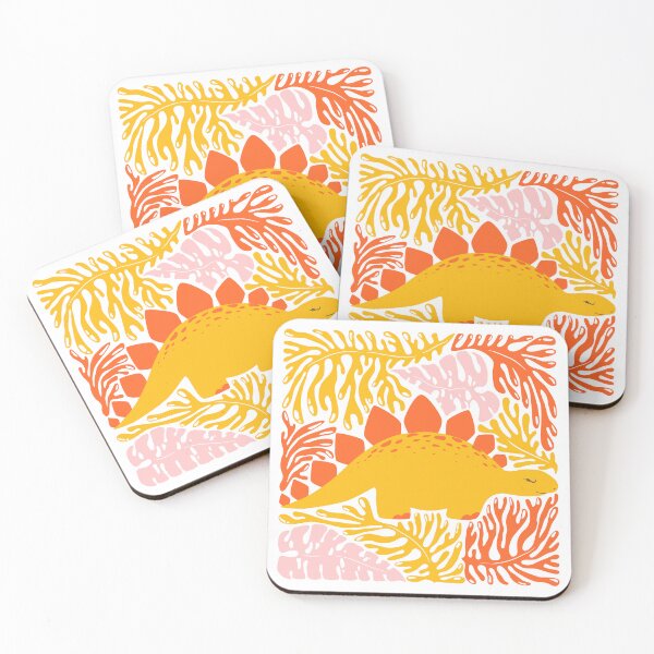 Item preview, Cute yellow dinosaur and abstract plants designed and sold by DarianaArt.