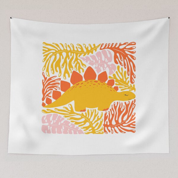 Item preview, Cute yellow dinosaur and abstract plants designed and sold by DarianaArt.