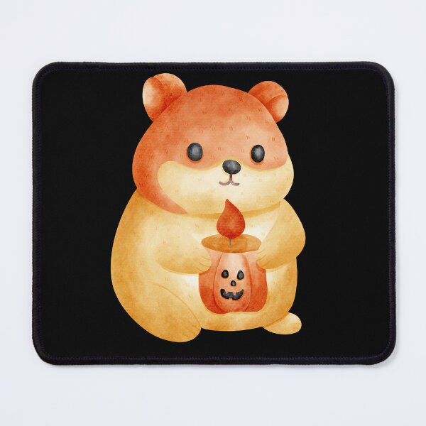 Item preview, Cute Cartoon Hamster with Pumpkin Candlestick | Halloween Illustration designed and sold by Pe.peach.