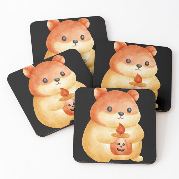 Item preview, Cute Cartoon Hamster with Pumpkin Candlestick | Halloween Illustration designed and sold by Pe.peach.