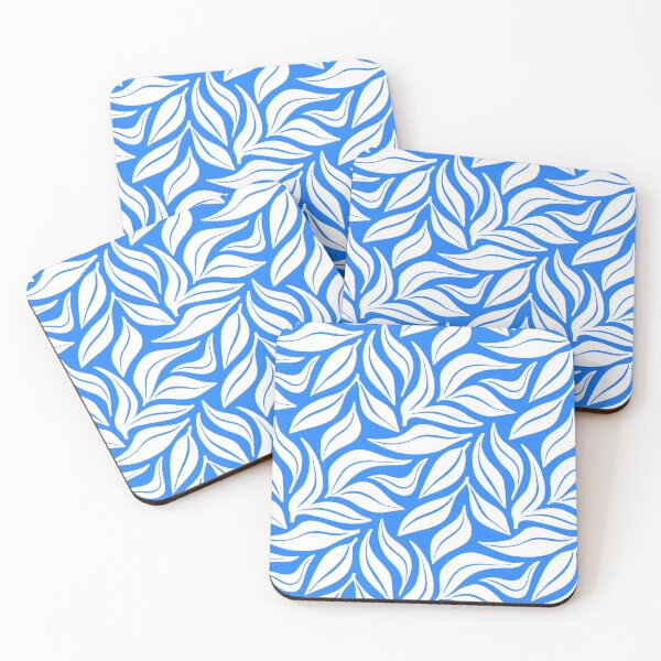 Item preview, Santorini White Leaves on Blue Background designed and sold by JasmineAllan.