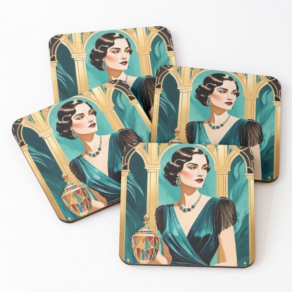 Item preview, Art Deco Magazine Ad in Turquoise and Gold designed and sold by momgraves.