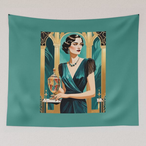 Item preview, Art Deco Magazine Ad in Turquoise and Gold designed and sold by momgraves.