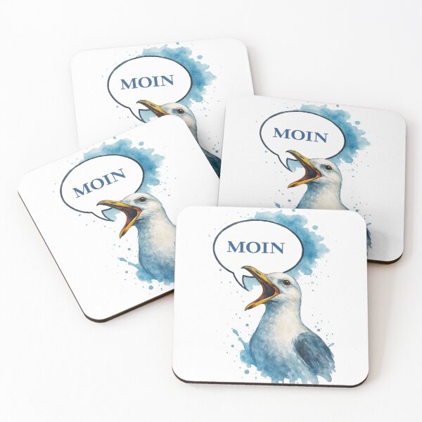 Item preview, Moin Seagull – Funny North Sea watercolor with speech bubble – Maritime design designed and sold by Jawoahl.