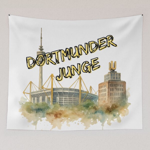 Item preview, Dortmund Boy – Stadium, Dortmunder U & Florianturm – Ruhrpott Watercolor designed and sold by Jawoahl.