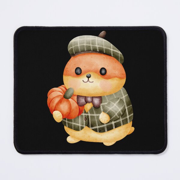 Item preview, Cute Cartoon Hamster with Pumpkin | Halloween Autumn Illustration designed and sold by Pe.peach.