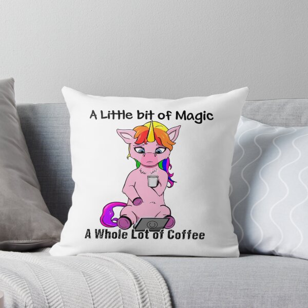 Item preview, Magic and Coffee Working Unicorn Girl Frown designed and sold by Batmantis275.