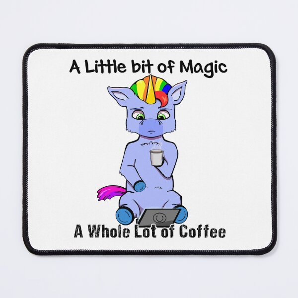 Item preview, Magic and Coffee Working Unicorn Boy Frown designed and sold by Batmantis275.