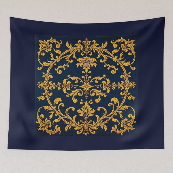 Item preview, Blue and Gold Art Nouveau Wallpaper designed and sold by momgraves.