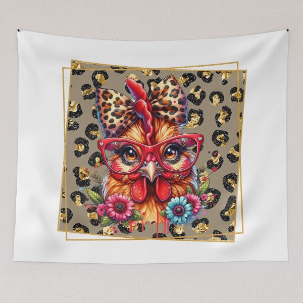 Item preview, Sassy Chicken Red Glasses designed and sold by Kitty Quinn Of Wonder Design's.