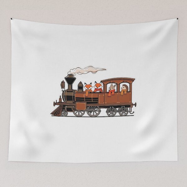 Item preview, Autumn Train with Animals designed and sold by CozyinTime.