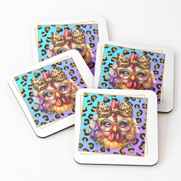 Item preview, Sassy Chicken Gold Glasses designed and sold by Kitty Quinn Of Wonder Design's.