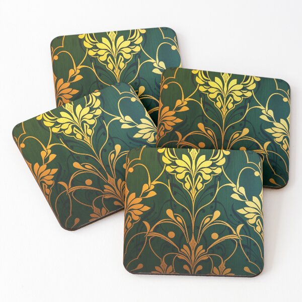 Item preview, Art Deco Green and Gold Wallpaper designed and sold by momgraves.
