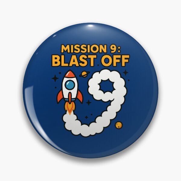 Artikelvorschau, Mission 9: Start der Weltraumrakete zum 9. Geburtstag für Kinder entworfen und verkauft von Blok45.
