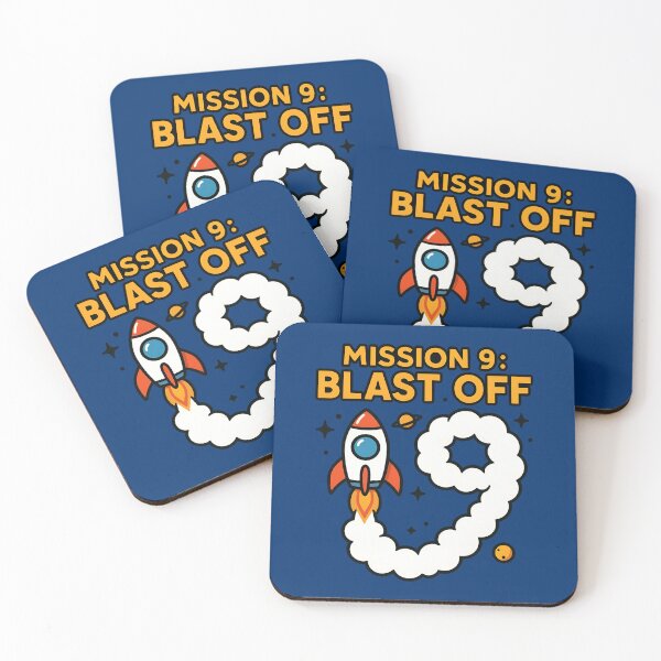 Item preview, Mission 9 Blast Off Space Rocket 9th Birthday Kids designed and sold by Blok45.