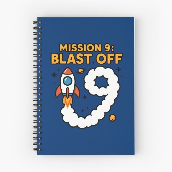 Item preview, Mission 9 Blast Off Space Rocket 9th Birthday Kids designed and sold by Blok45.