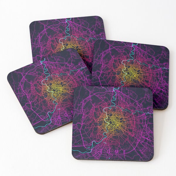 Item preview, Rome City Map of Italy - Neon designed and sold by deMAP.