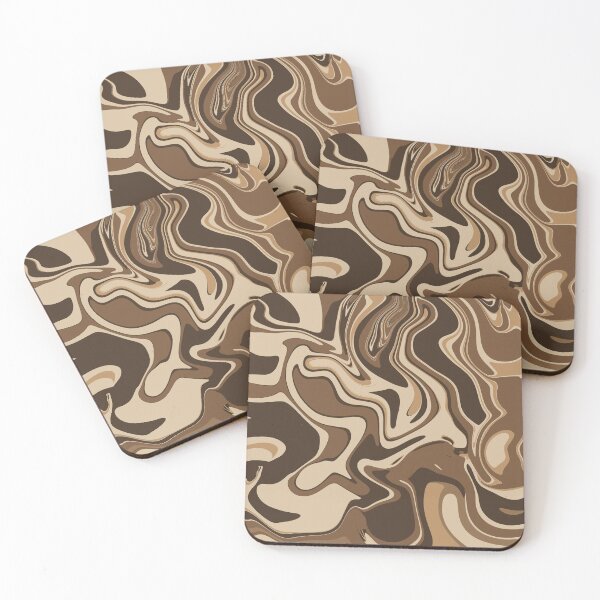 Item preview, Mocha Mirage Abstract Swirl Art – Earth Tone Fluid Design designed and sold by Zeddessay.