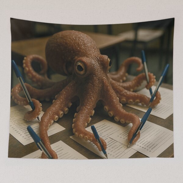 Item preview, funny octopus, writing letters designed and sold by Mauswohn.