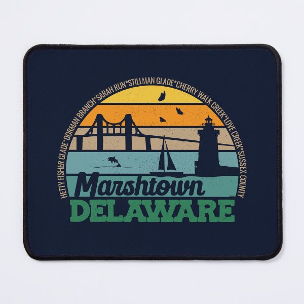 Item preview, Marshtown Delaware Retro Sunset Local Pride Logo  designed and sold by CRHPOD20.