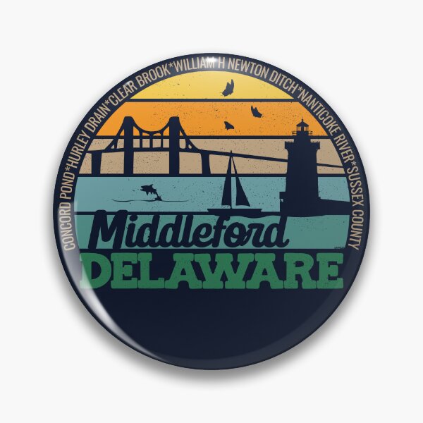 Item preview, Middleford Delaware Retro Sunset Local Pride Logo  designed and sold by CRHPOD20.