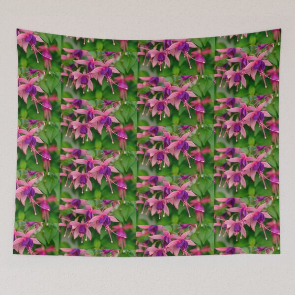 Item preview, Pink and Red Wave of Fuchsia Blooms  designed and sold by Sakurafy.