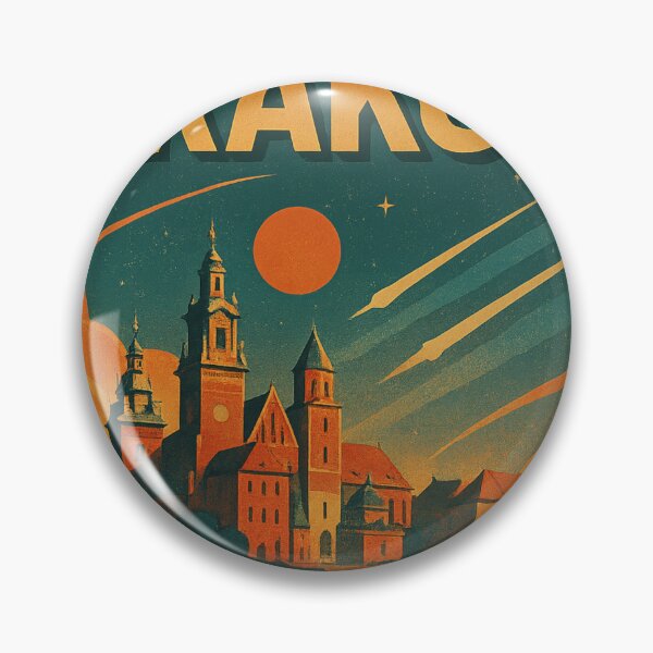 Item preview, Krakow Retro Futuristic Poster | Krakow City Art | Krakow Vintage Design | Krakow Sci-Fi Style | Krakow Travel Poster | Krakow Illustration | Krakow Architecture | Krakow Aesthetic designed and sold by Patternomania.
