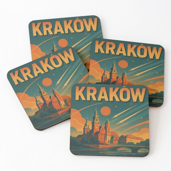 Item preview, Krakow Retro Futuristic Poster | Krakow City Art | Krakow Vintage Design | Krakow Sci-Fi Style | Krakow Travel Poster | Krakow Illustration | Krakow Architecture | Krakow Aesthetic designed and sold by Patternomania.