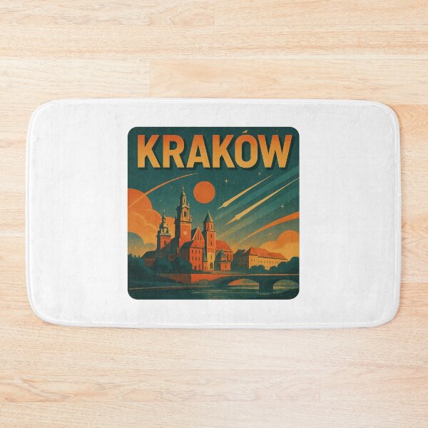 Item preview, Krakow Retro Futuristic Poster | Krakow City Art | Krakow Vintage Design | Krakow Sci-Fi Style | Krakow Travel Poster | Krakow Illustration | Krakow Architecture | Krakow Aesthetic designed and sold by Patternomania.