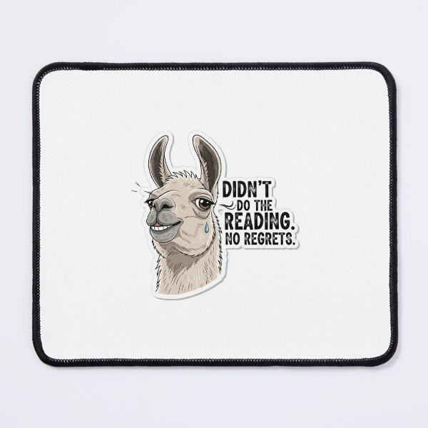 Item preview, Dramatic Llama Sticker – No Regrets Reading Humor Decal designed and sold by The Vibe.