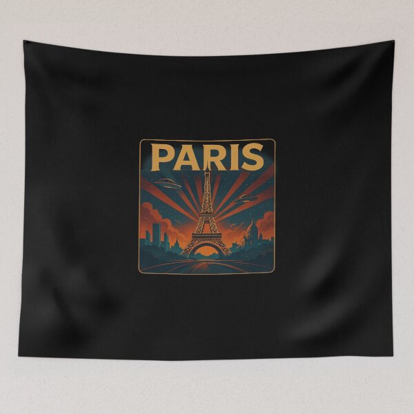 Item preview, Paris Retro Futuristic Poster | Paris City Art | Paris Vintage Design | Paris Sci-Fi Style | Paris Travel Poster | Paris Illustration | Paris Architecture | Paris Aesthetic designed and sold by Patternomania.