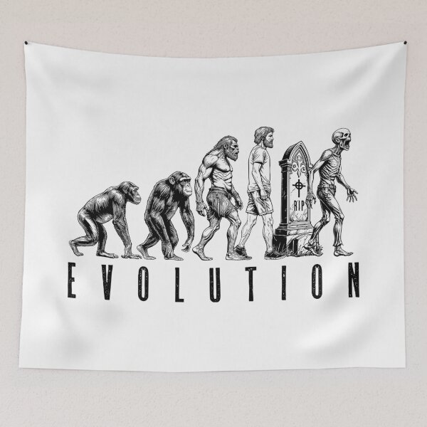 Item preview, Funny Halloween Zombie Evolution Man Ape Caveman Horror designed and sold by GrandeDuc.