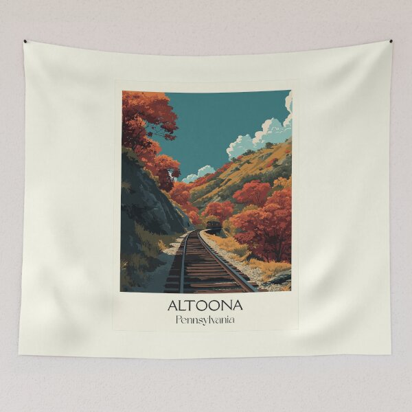 Item preview, Altoona Pennsylvania Vintage Travel Poster | Railroad History Art designed and sold by TuncGK.